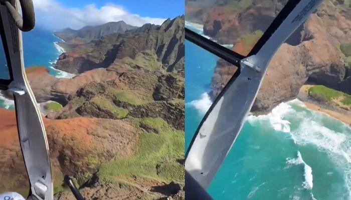 Motoru arızalanınca yere düştü!  Helikopterden korku dolu anlar saniye saniye kaydedildi